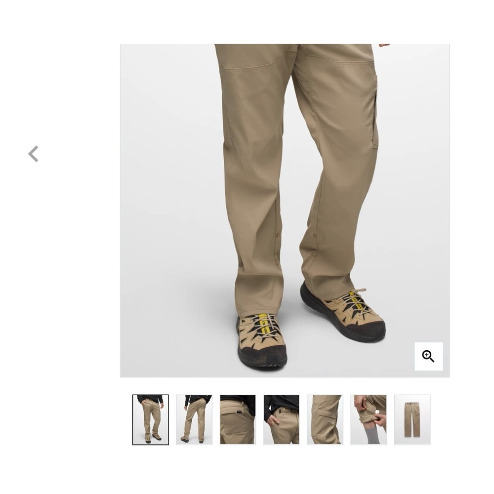 Prana Men’s hiking pants.  Khaki/sand color.  Size medium 34L.